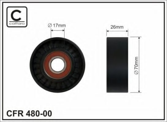 CAFFARO - 480-00 - Натяжной ролик, поликлиновойремень (Ременный привод)