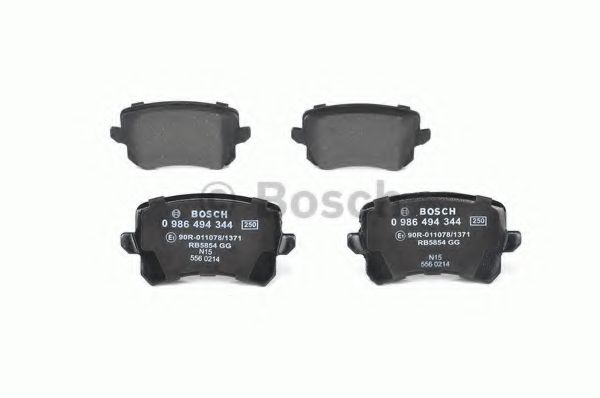 BOSCH - 0 986 494 344 - Комплект тормозных колодок, дисковый тормоз (Тормозная система)