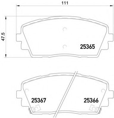 BREMBO - P 30 053 - Комплект тормозных колодок, дисковый тормоз (Тормозная система)