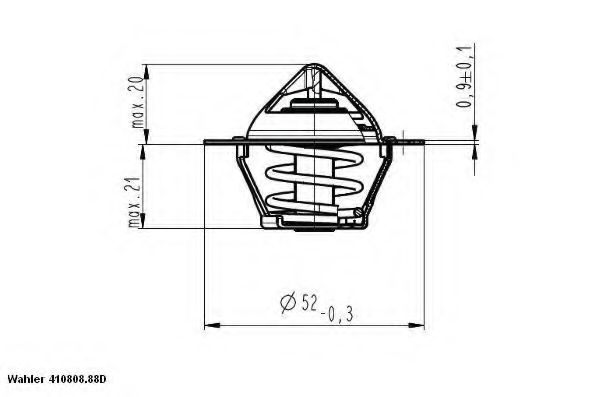 WAHLER - 410808.88D - Термостат, охлаждающая жидкость (Охлаждение)