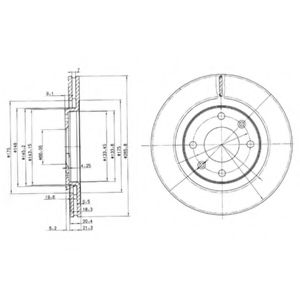 DELPHI - BG2387 - Тормозной диск (Тормозная система)