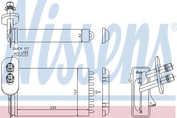 NISSENS - 73921 - Теплообменник, отопление салона (Отопление / вентиляция)