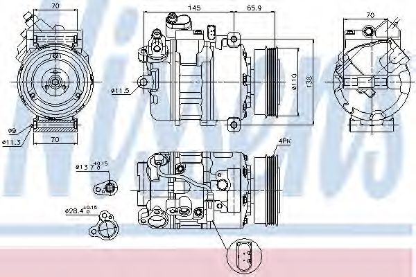 NISSENS - 89023 - Компрессор, кондиционер (Кондиционер)