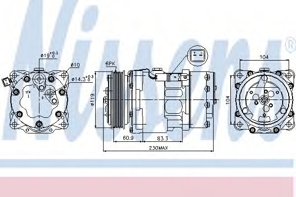 NISSENS - 89032 - Компрессор, кондиционер (Кондиционер)