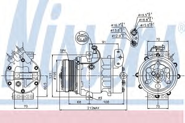 NISSENS - 89037 - Компрессор, кондиционер (Кондиционер)