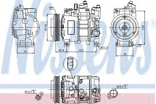 NISSENS - 89049 - Компрессор, кондиционер (Кондиционер)