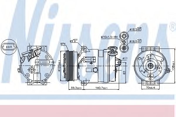 NISSENS - 89057 - Компрессор, кондиционер (Кондиционер)