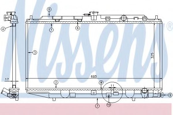 NISSENS - 62256 - Радиатор, охлаждение двигателя (Охлаждение)