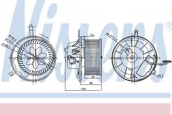 NISSENS - 87032 - Вентилятор салона (Отопление / вентиляция)