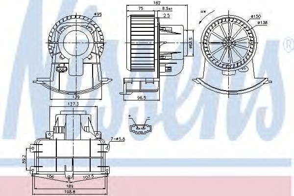 NISSENS - 87033 - Вентилятор салона (Отопление / вентиляция)