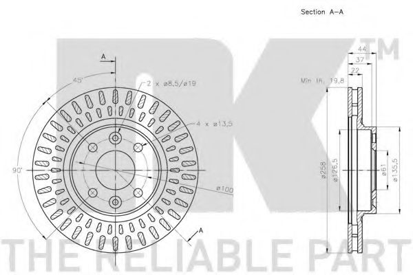 NK - 203996 - Тормозной диск (Тормозная система)