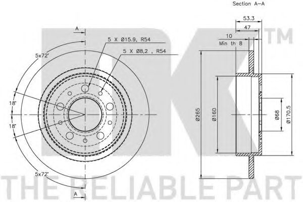 NK - 204827 - Тормозной диск (Тормозная система)