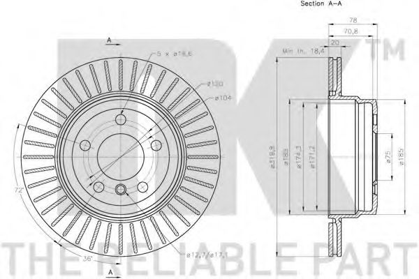 NK - 311583 - Тормозной диск (Тормозная система)