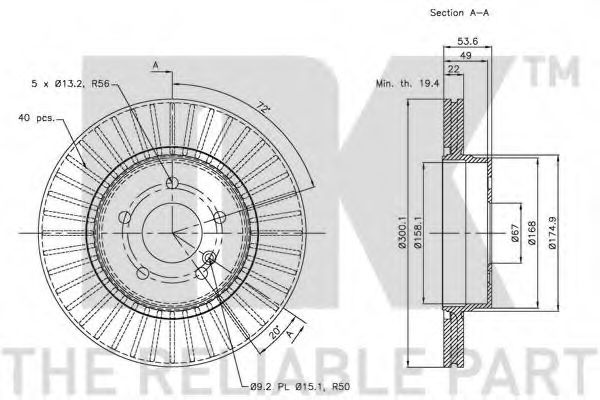 NK - 313389 - Тормозной диск (Тормозная система)