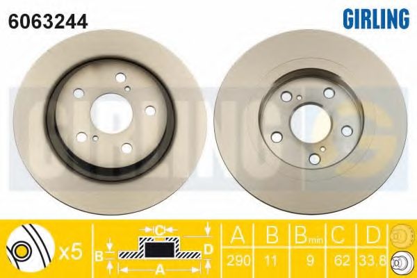GIRLING - 6063244 - Тормозной диск (Тормозная система)
