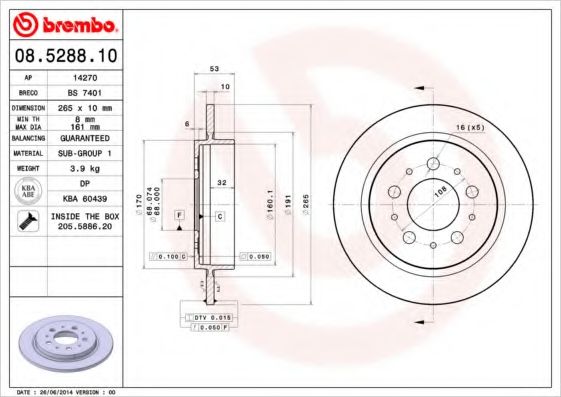 BRECO - BS 7401 - Тормозной диск (Тормозная система)