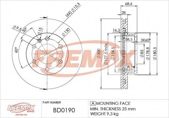 FREMAX - BD-0190 - Тормозной диск (Тормозная система)