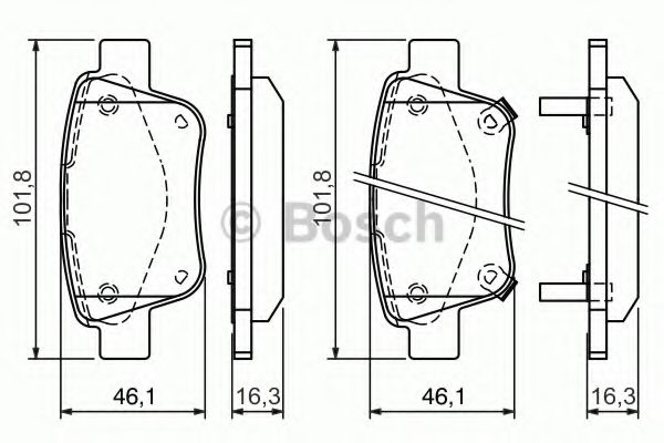 BOSCH - 0 986 424 798 - Комплект тормозных колодок, дисковый тормоз (Тормозная система)