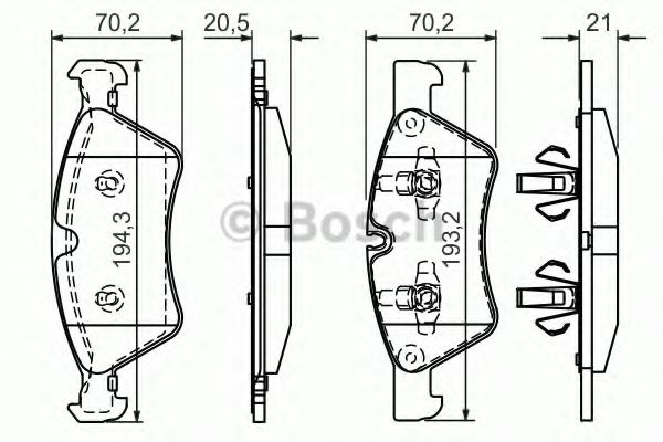 BOSCH - 0 986 494 165 - Комплект тормозных колодок, дисковый тормоз (Тормозная система)