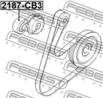 FEBEST - 2187-CB3 - Натяжной ролик, поликлиновойремень (Ременный привод)