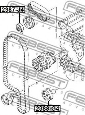 FEBEST - 2388-G4 - Паразитный / Ведущий ролик, зубчатый ремень (Ременный привод)