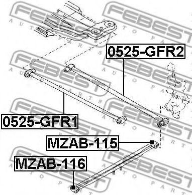 FEBEST - MZAB-116 - Подвеска, рычаг независимой подвески колеса (Подвеска колеса)