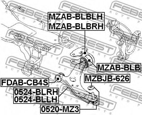 FEBEST - MZAB-BLBLH - Подвеска, рычаг независимой подвески колеса (Подвеска колеса)