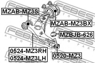 FEBEST - MZAB-MZ3BX - Подвеска, рычаг независимой подвески колеса (Подвеска колеса)