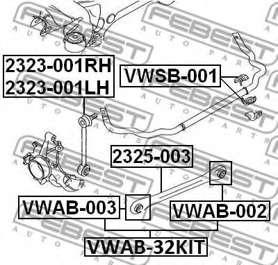 FEBEST - VWAB-32KIT - Подвеска, рычаг независимой подвески колеса (Подвеска колеса)