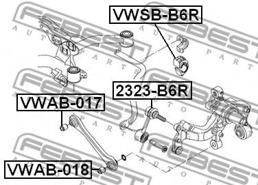 FEBEST - VWSB-B6R - Втулка, стабилизатор (Подвеска колеса)