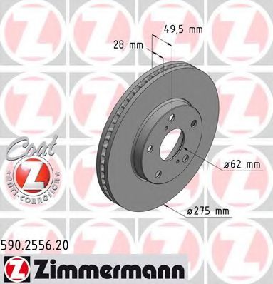 ZIMMERMANN - 590.2556.20 - Тормозной диск (Тормозная система)