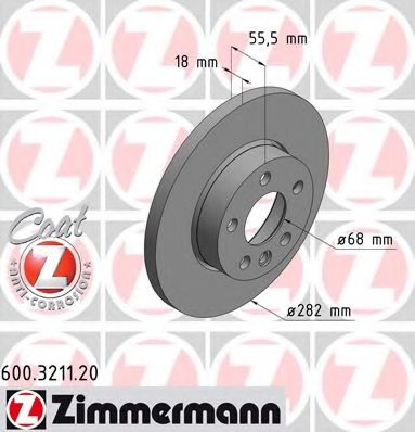 ZIMMERMANN - 600.3211.20 - Тормозной диск (Тормозная система)