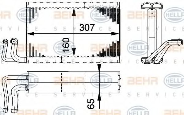 BEHR HELLA SERVICE - 8FV 351 211-771 - Испаритель, кондиционер (Кондиционер)