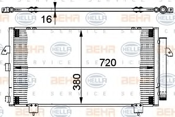 BEHR HELLA SERVICE - 8FC 351 302-111 - Конденсатор, кондиционер (Кондиционер)