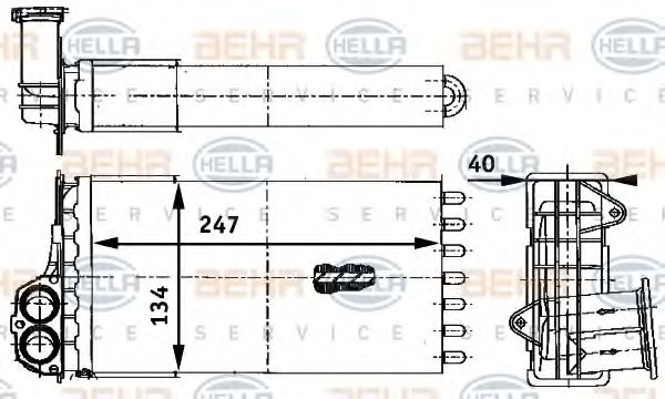 BEHR HELLA SERVICE - 8FH 351 311-341 - Теплообменник, отопление салона (Отопление / вентиляция)