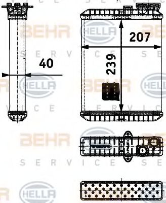 BEHR HELLA SERVICE - 8FH 351 311-391 - Теплообменник, отопление салона (Отопление / вентиляция)