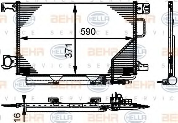 BEHR HELLA SERVICE - 8FC 351 317-501 - Конденсатор, кондиционер (Кондиционер)