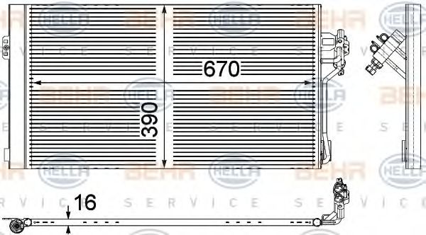 BEHR HELLA SERVICE - 8FC 351 343-011 - Конденсатор, кондиционер (Кондиционер)