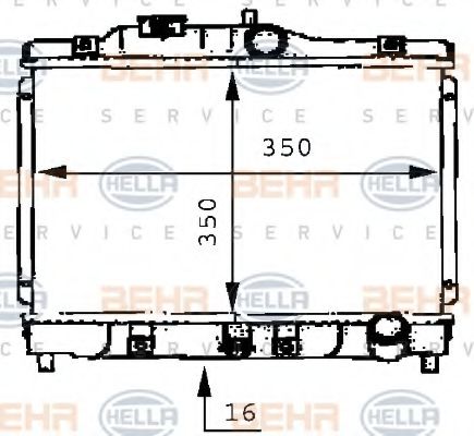 BEHR HELLA SERVICE - 8MK 376 706-691 - Радиатор, охлаждение двигателя (Охлаждение)