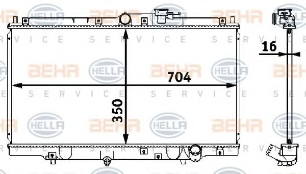 BEHR HELLA SERVICE - 8MK 376 708-261 - Радиатор, охлаждение двигателя (Охлаждение)