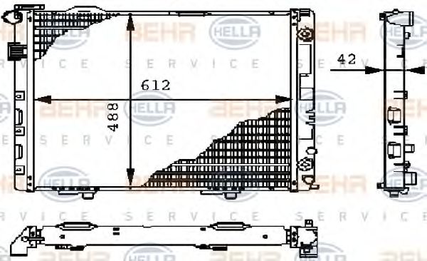 BEHR HELLA SERVICE - 8MK 376 711-101 - Радиатор, охлаждение двигателя (Охлаждение)