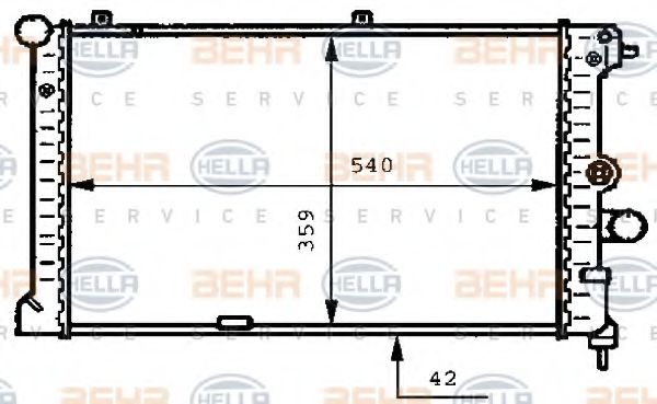 BEHR HELLA SERVICE - 8MK 376 711-791 - Радиатор, охлаждение двигателя (Охлаждение)