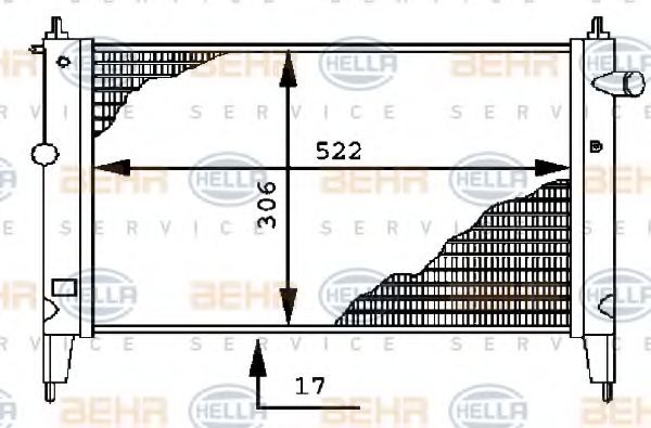 BEHR HELLA SERVICE - 8MK 376 716-071 - Радиатор, охлаждение двигателя (Охлаждение)