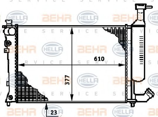 BEHR HELLA SERVICE - 8MK 376 719-511 - Радиатор, охлаждение двигателя (Охлаждение)