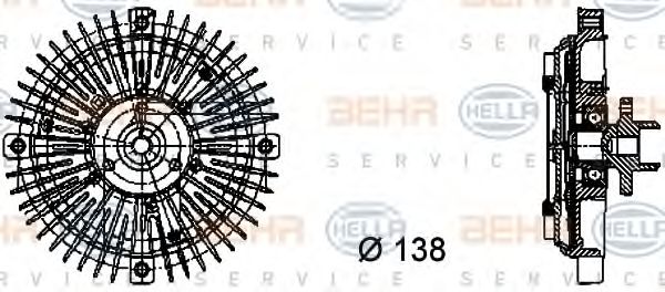 BEHR HELLA SERVICE - 8MV 376 732-221 - Сцепление, вентилятор радиатора (Охлаждение)