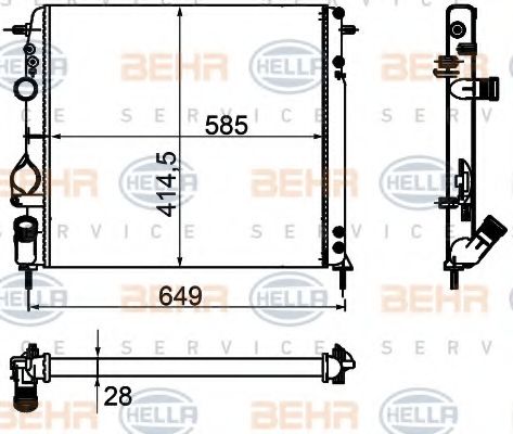 BEHR HELLA SERVICE - 8MK 376 755-361 - Радиатор, охлаждение двигателя (Охлаждение)