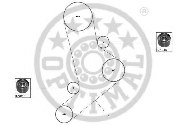 OPTIMAL - SK-1046 - Комплект ремня ГРМ (Ременный привод)