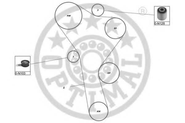 OPTIMAL - SK-1069 - Комплект ремня ГРМ (Ременный привод)