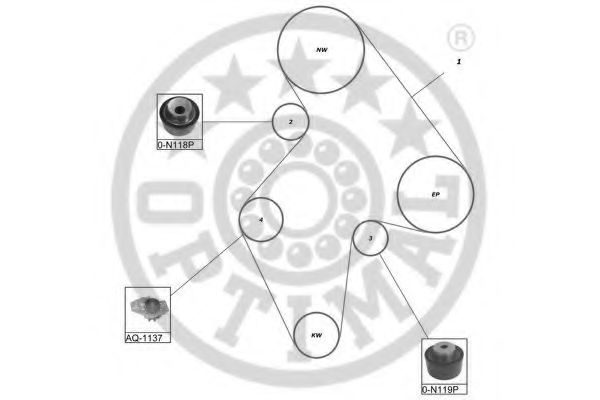 OPTIMAL - SK-1085AQ1 - Водяной насос + комплект зубчатого ремня (Охлаждение)