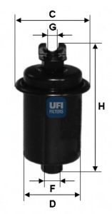 UFI - 31.551.00 - Топливный фильтр (Система подачи топлива)